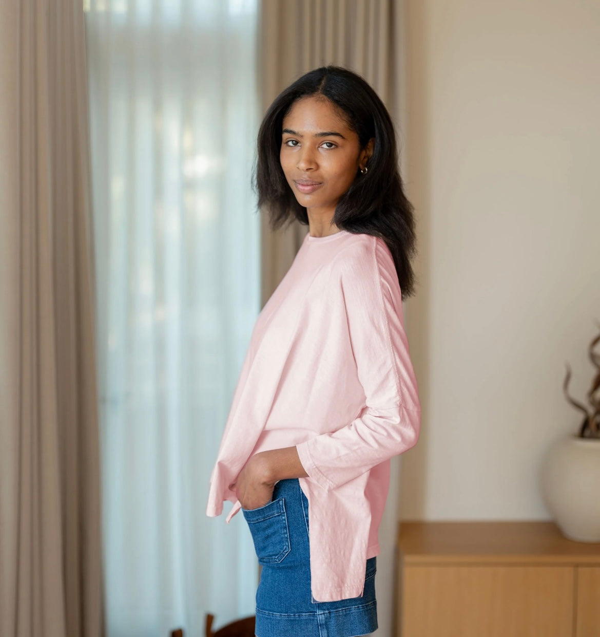 Catalina Slub Tee-Peony Stitch