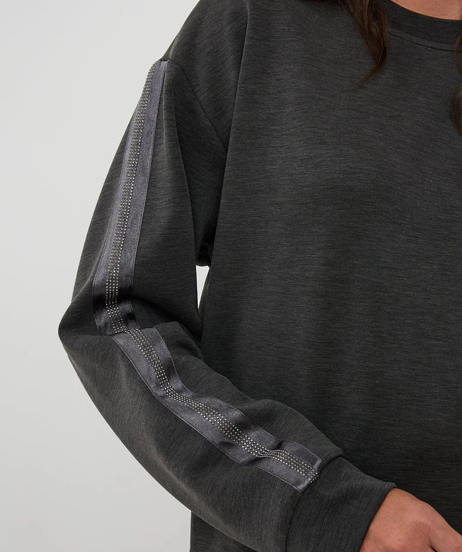 Modal Top w Silver Detail-Dark Grey