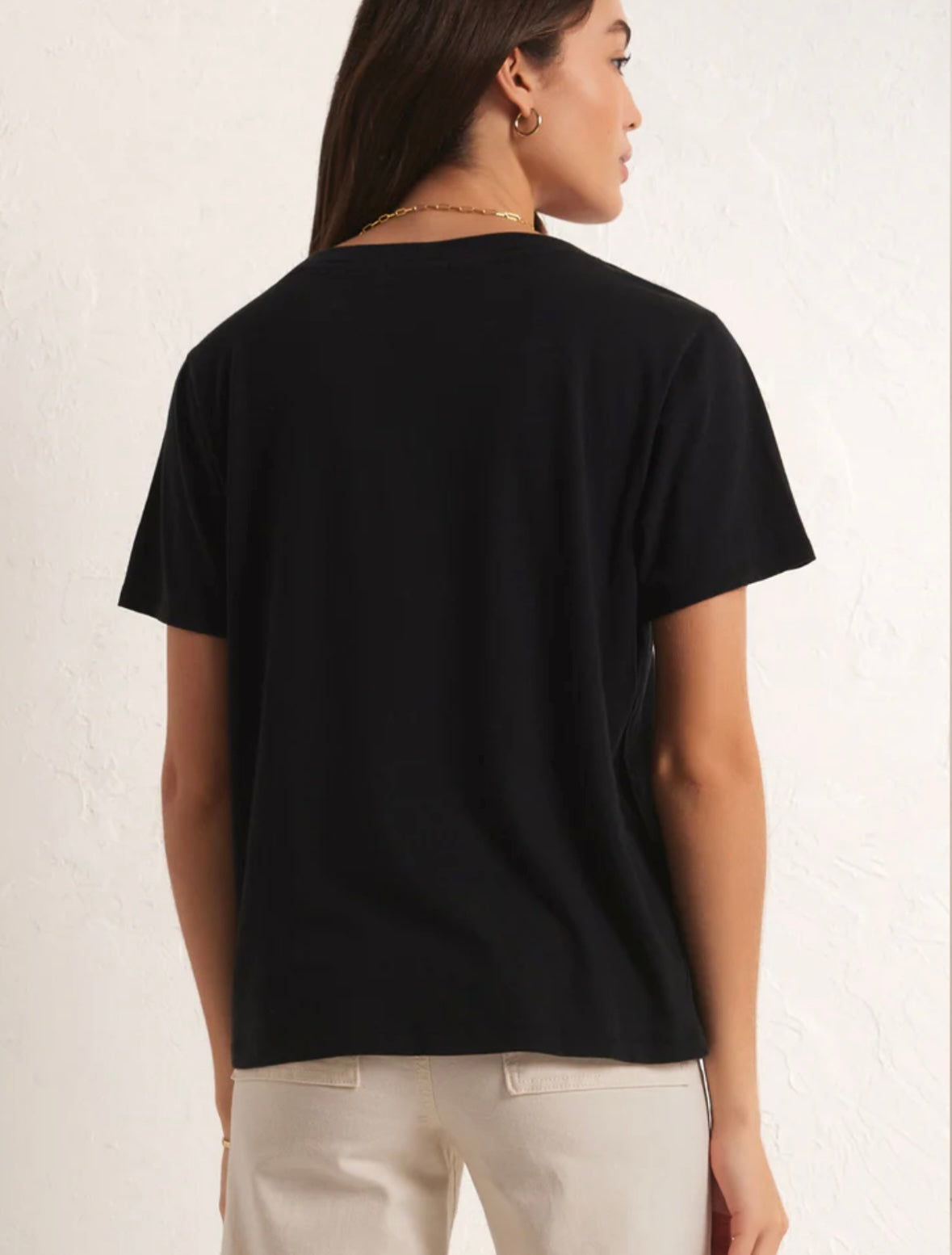 Girlfriend V Neck Tee - Black