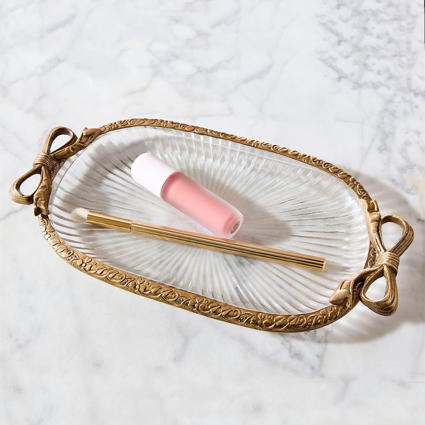 Bow Trinket Glass Tray