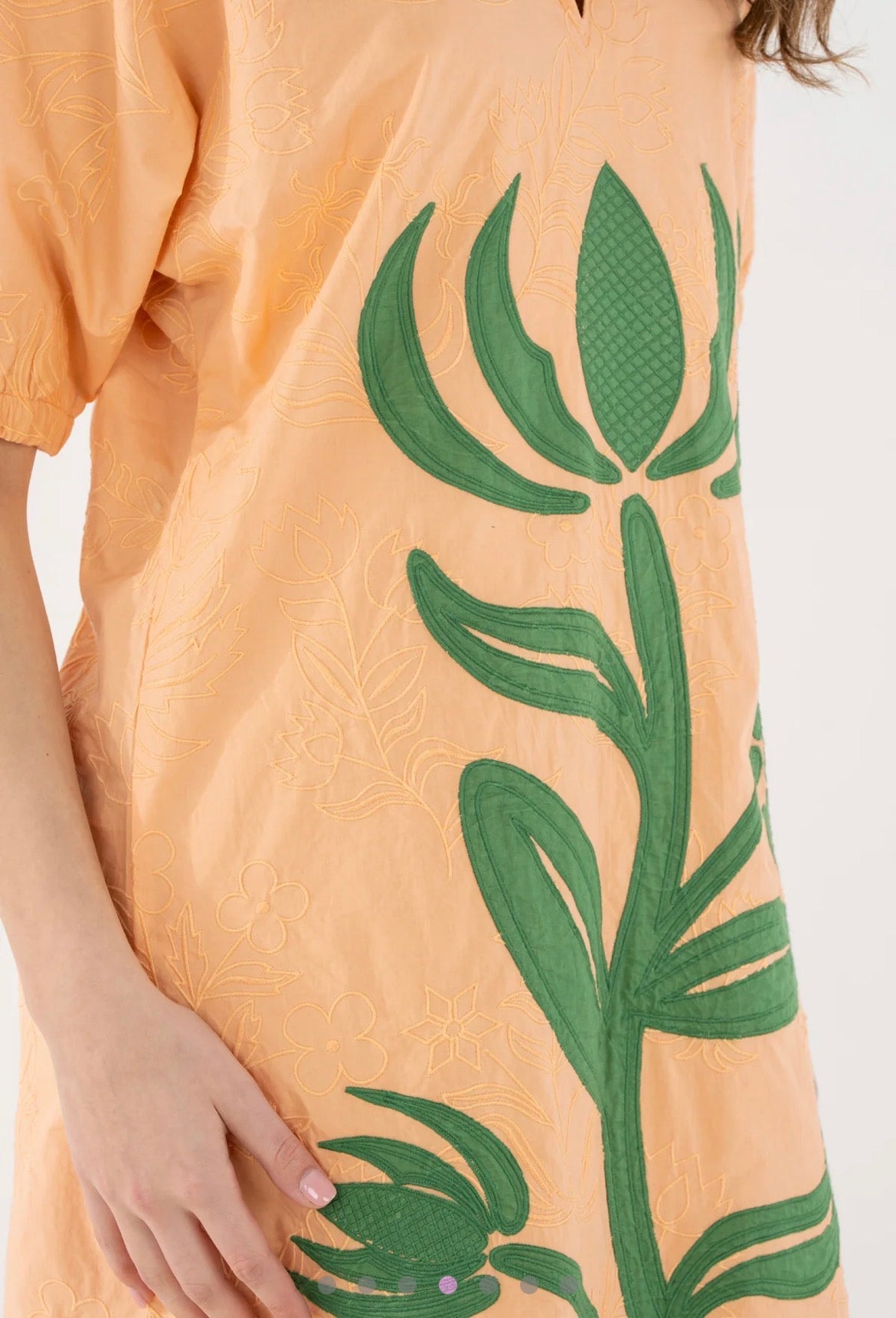 Poppy Caftan Dress- Peach Chai