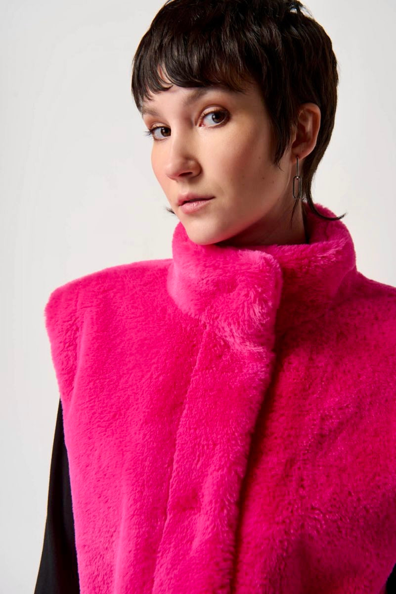 Faux Fur Vest - Pink
