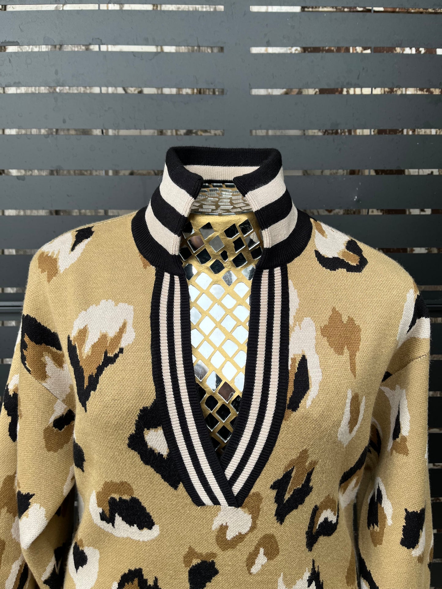 Lolli Sweater Dress-Cocoa Brushed Cheetah