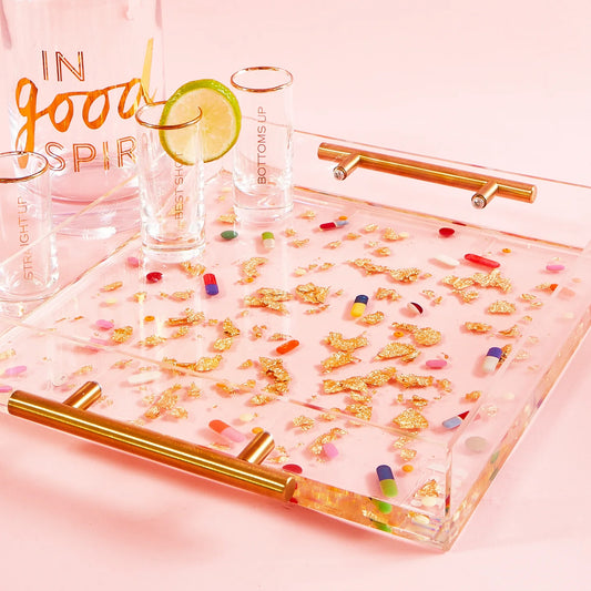 Pill and Gold Acrylic Tray