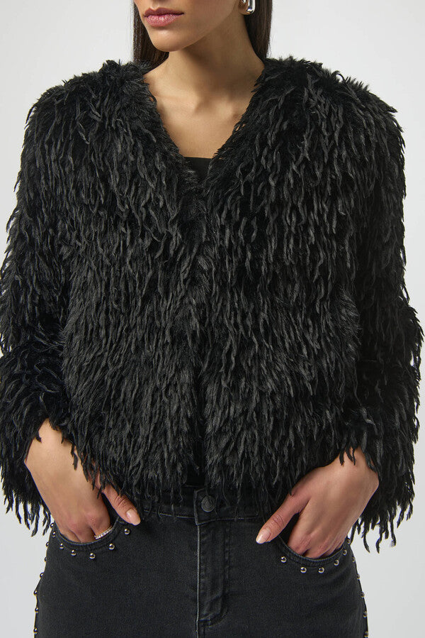 Faux Fur Open Front Jacket