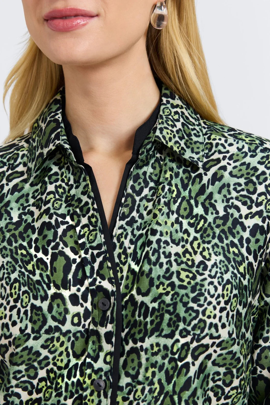 Marlee Shirt-Green Leopard