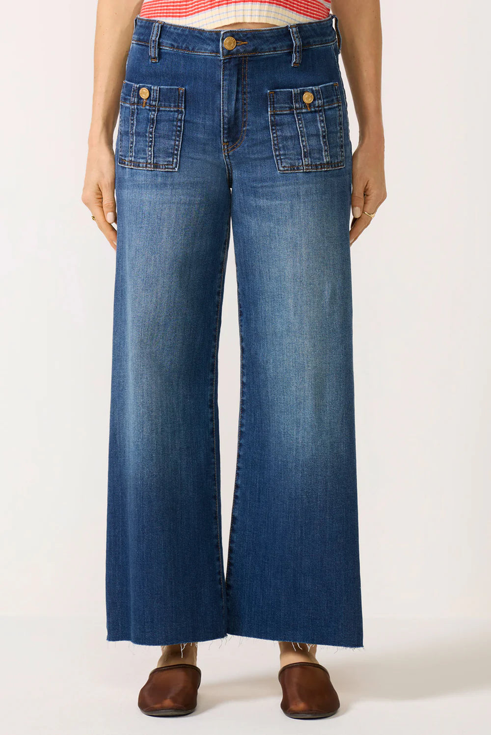 Meg Wide Leg with Front Paych Pockets