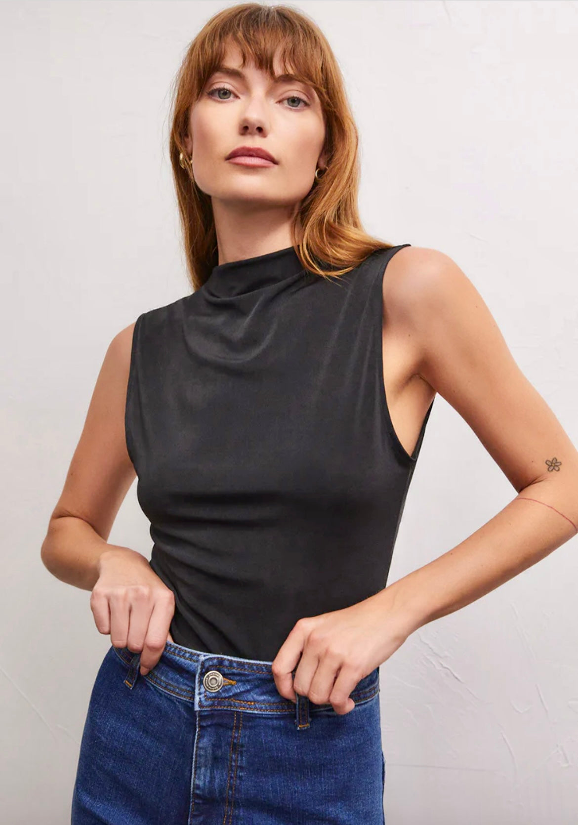 Libra Shine Jersey Top - Black