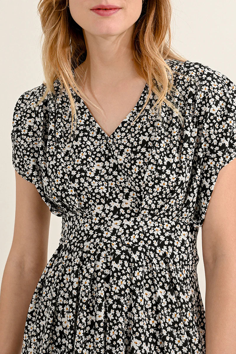 Liberty Print Dress- Black MiMi