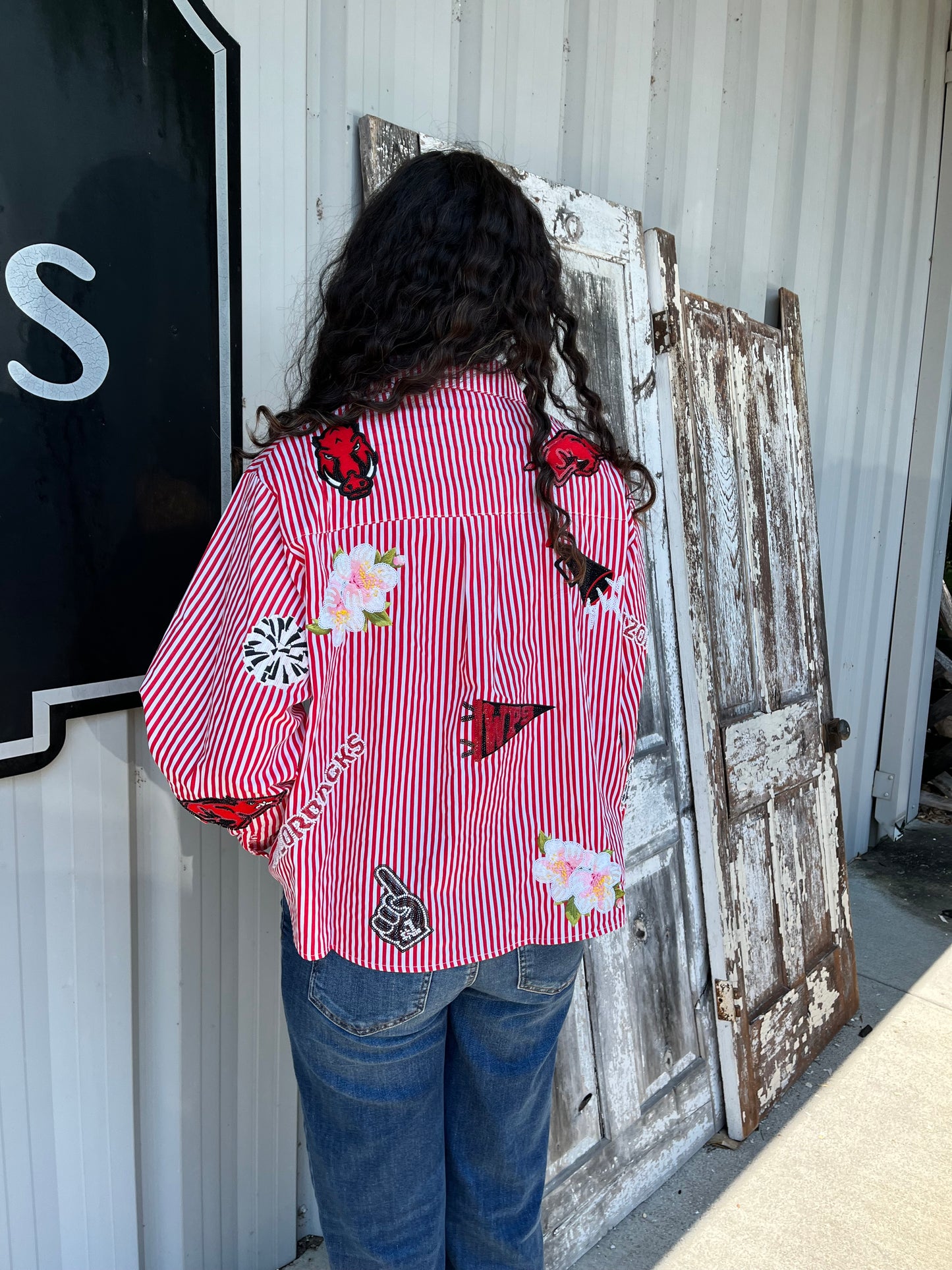 Arkansas Mini Icon Striped Button Down