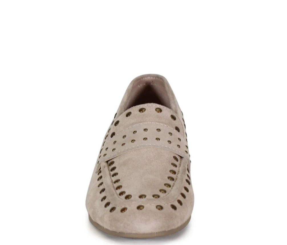 Studded Loafer-Taupe Suede