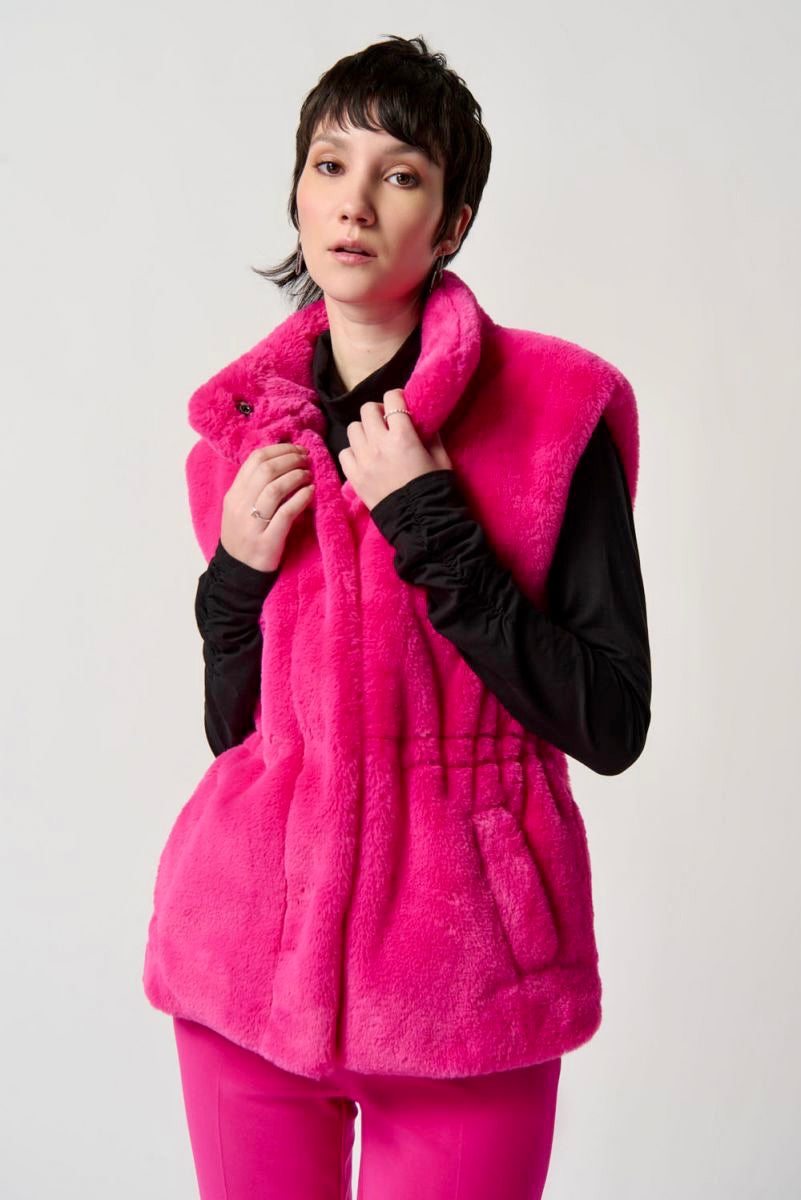 Faux Fur Vest - Pink