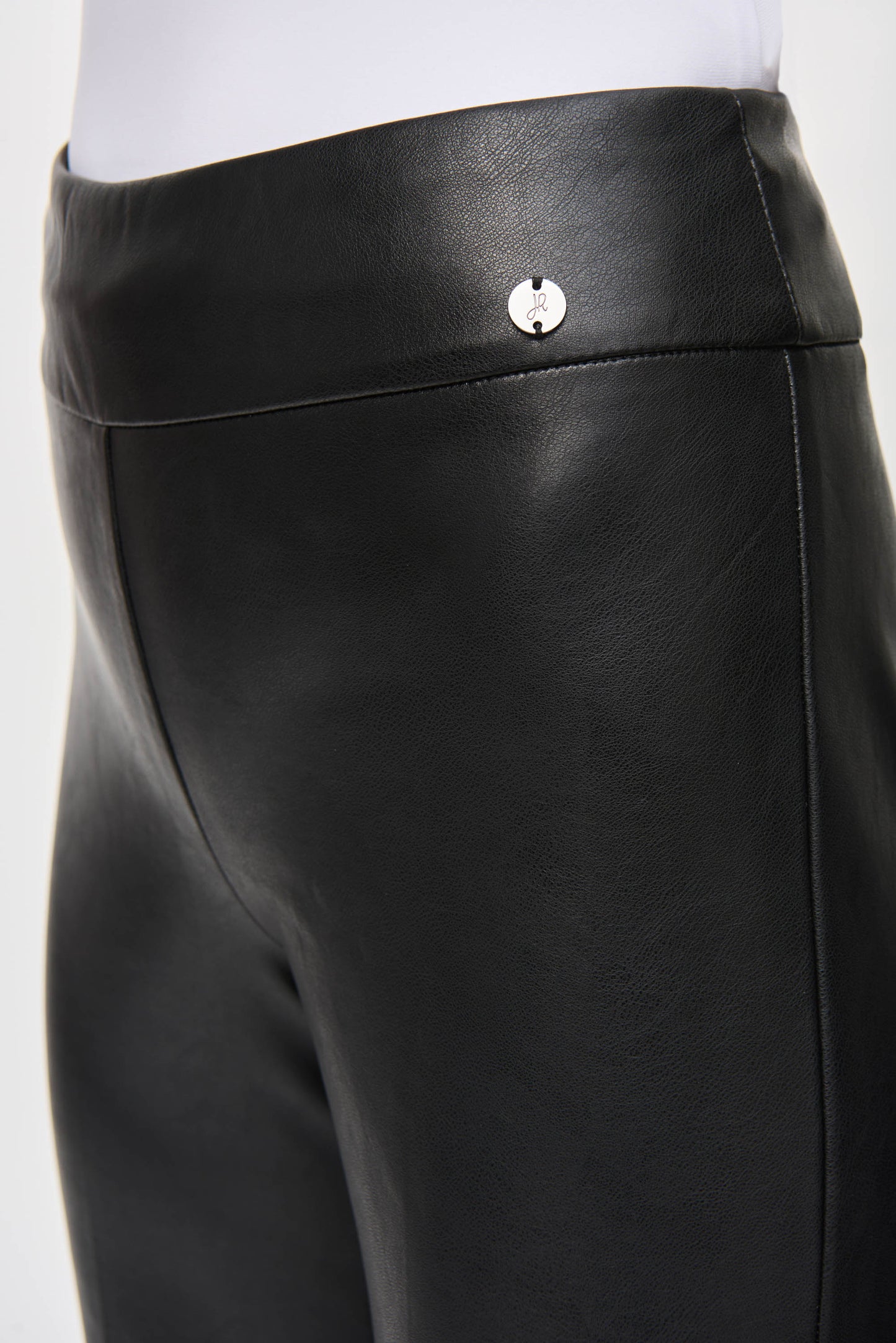 Leatherette Flared Pull-On Pants - Black