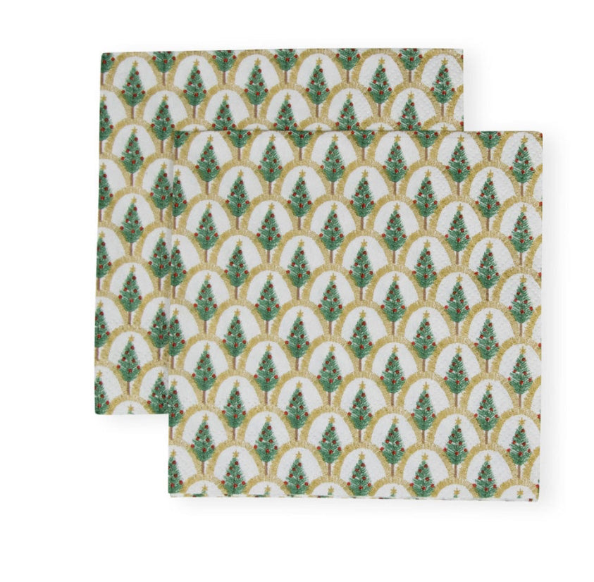 Deco Christmas Gold Cocktail Napkins