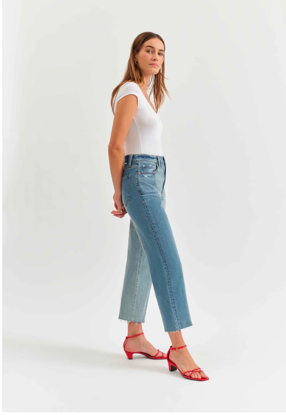 Sundaze Crop High Rise Vintage Straight Crop Jean-Co Star