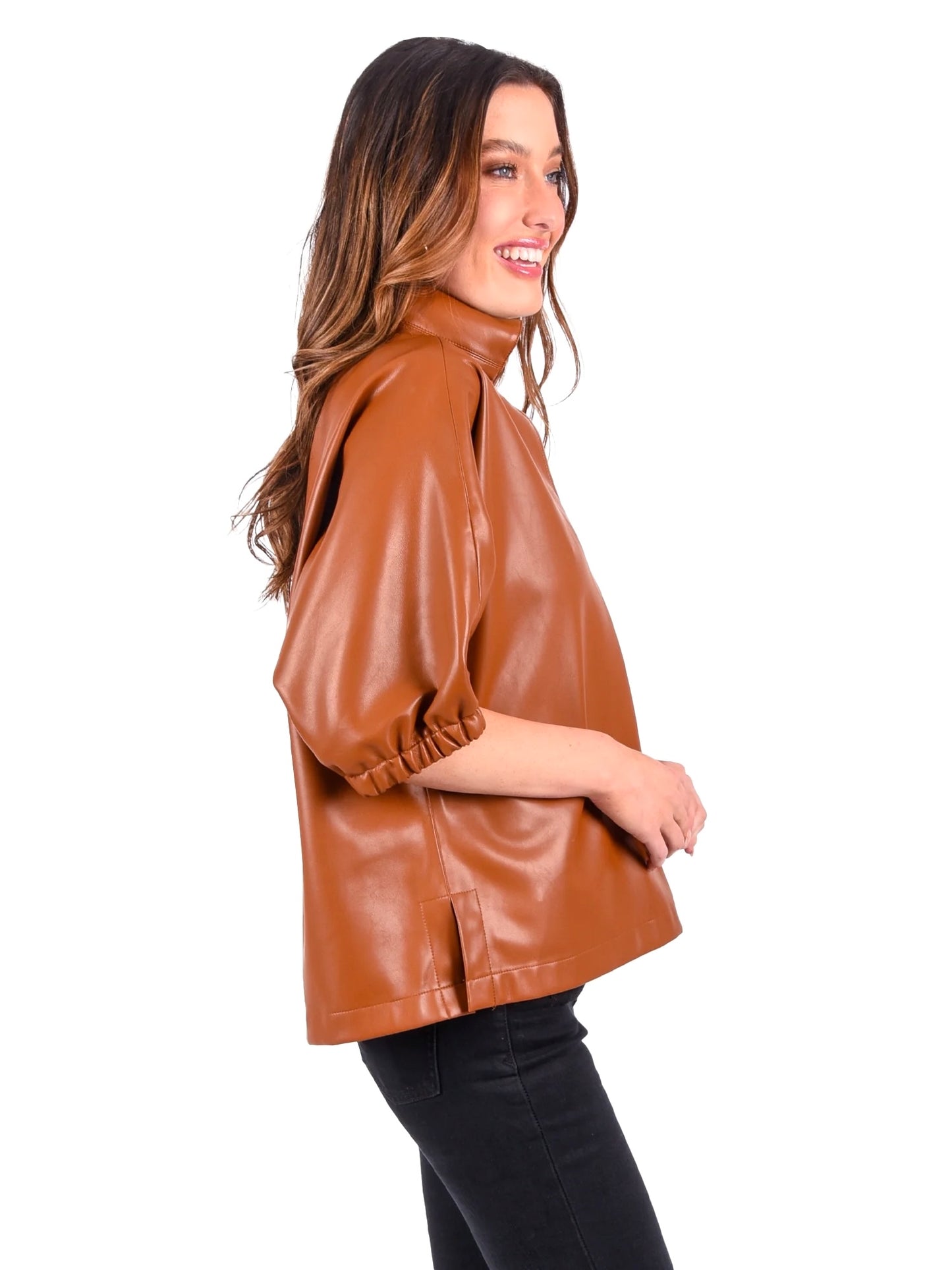 Poppy Top - Luggage Vegan Leather