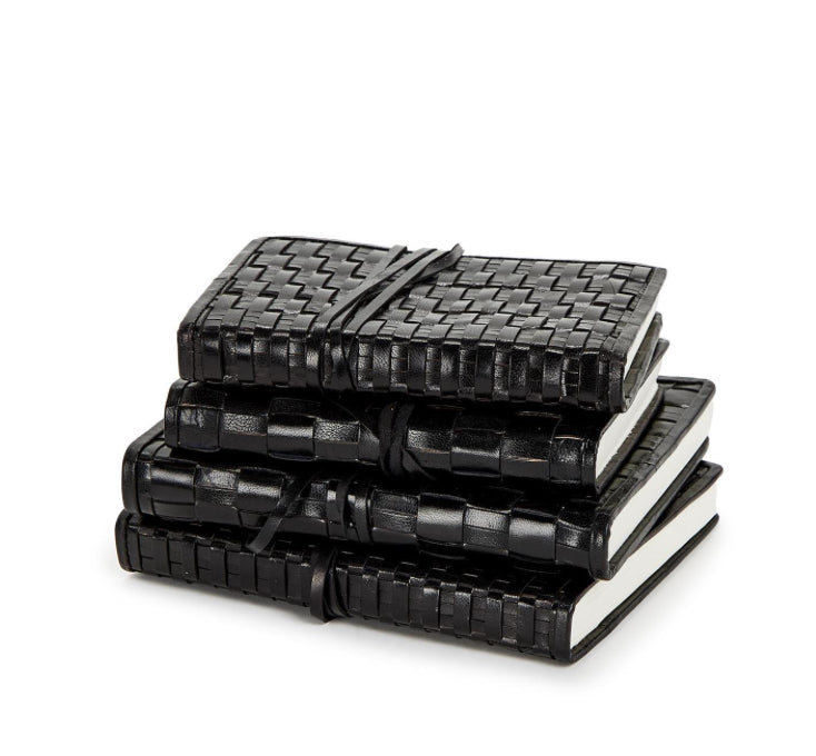 Black Woven Leather Journal