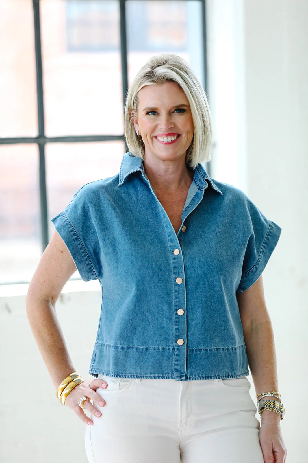 Shorty Shirt-Denim