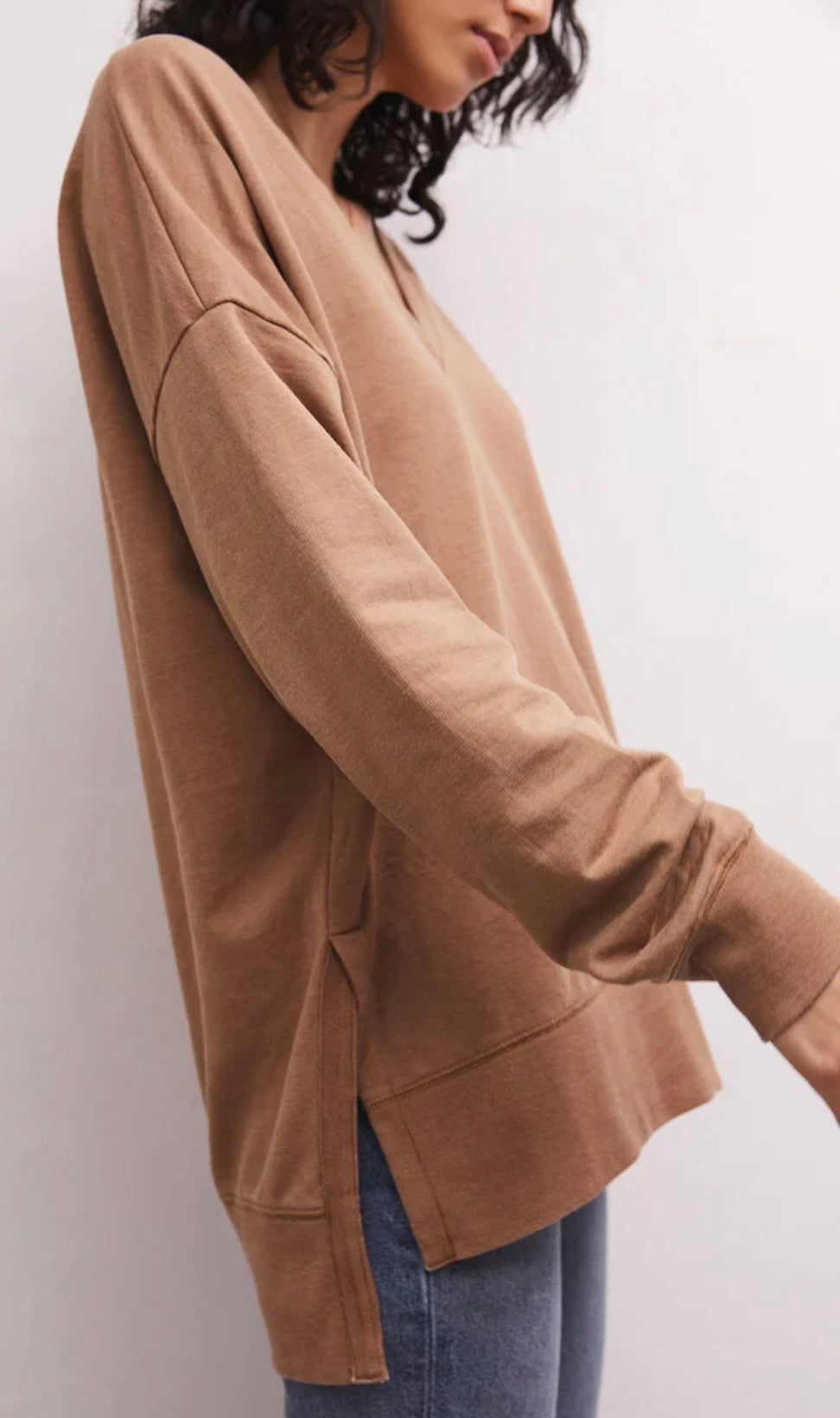 Modern V Neck Weekender - Mink