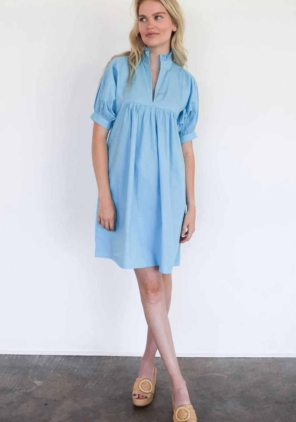 High Neck Dress - Air Blue Darling's Fine Things High Neck Dress - Air Blue Darling's Fine Things