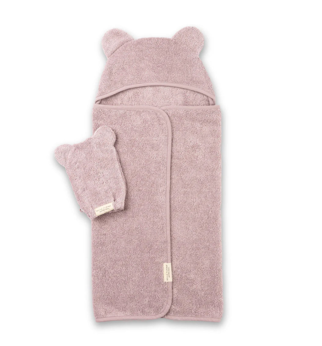 Bella Tunno Hooded Towel & Wash Mitt Set
