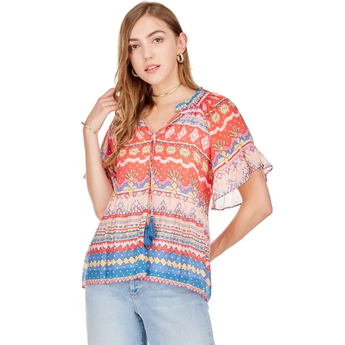 Ruffle Peasant Blouse - Americana Boho
