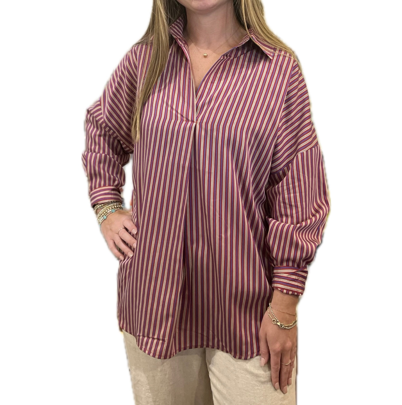Preppy Striped Star Top