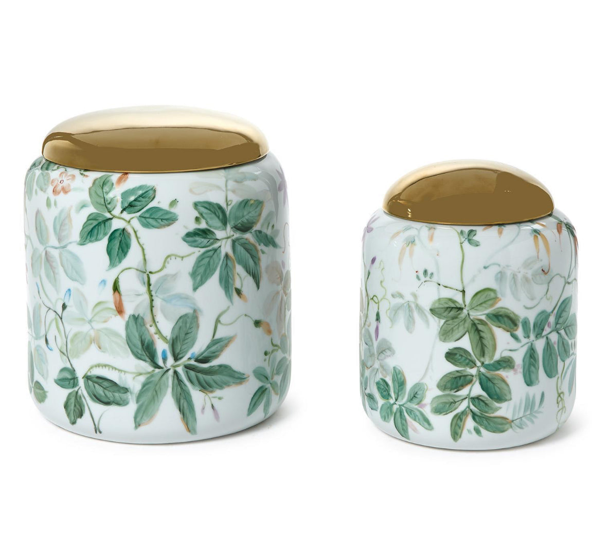 Floral Round Jar w Lid