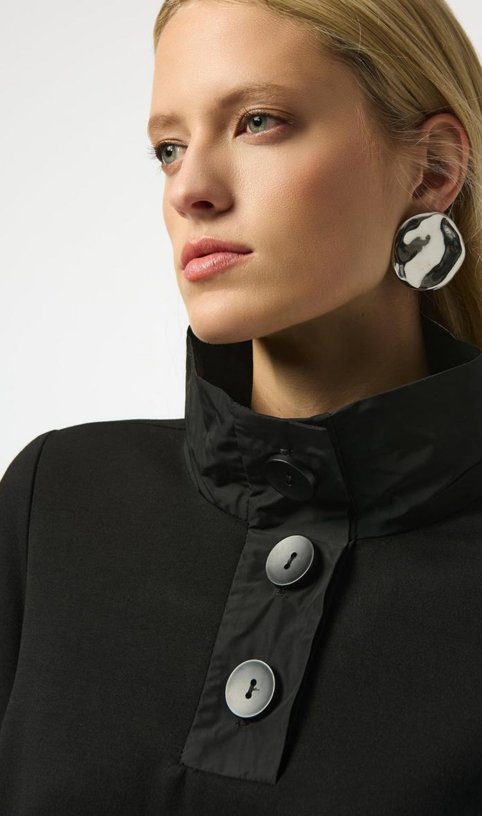 Casual Button Top-Black