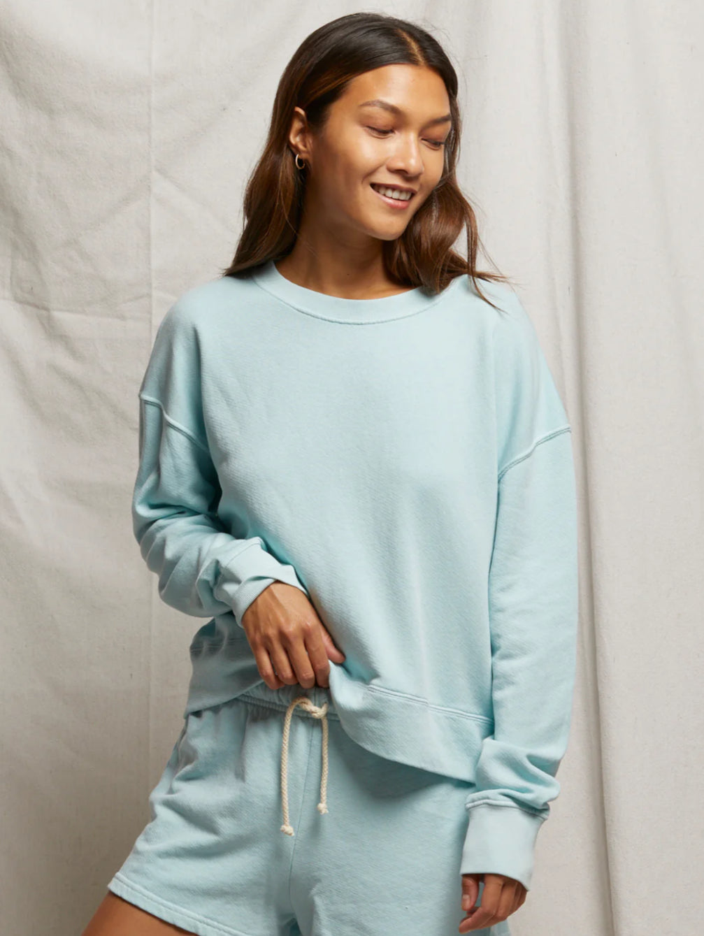 Layla French Terry Short -Iced Aqua
