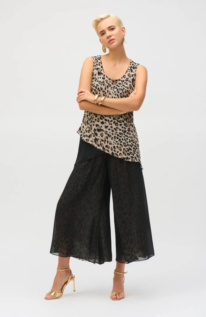 Animal Print Reversible Culotte Pant