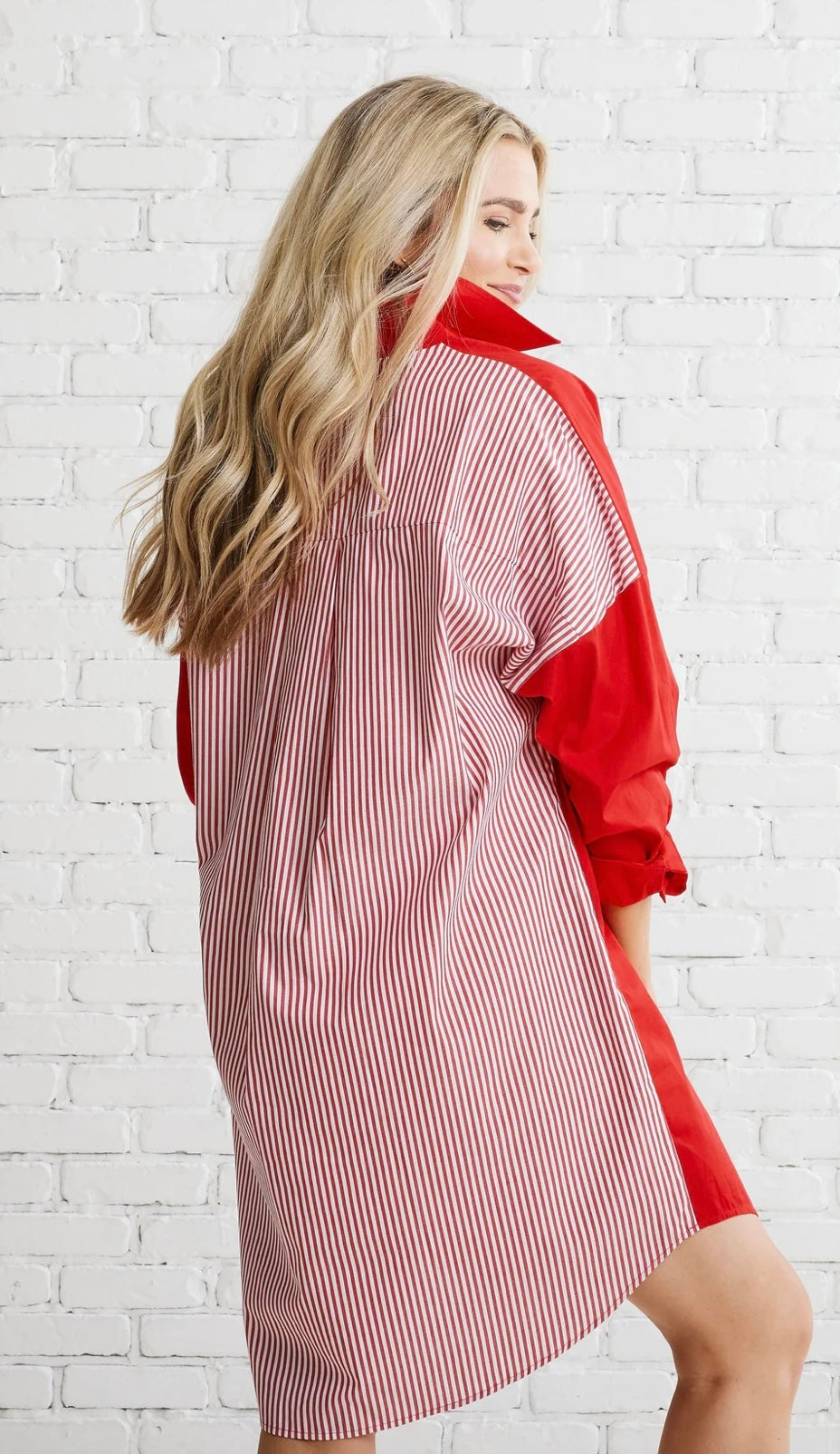 Preppy Gameday Back Stripe Dress Red | Caryn Lawn Preppy Gameday Back Stripe Dress Red | Caryn Lawn