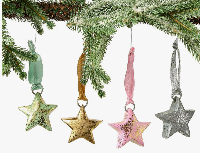 Two’s Company Metallic Star Ornaments