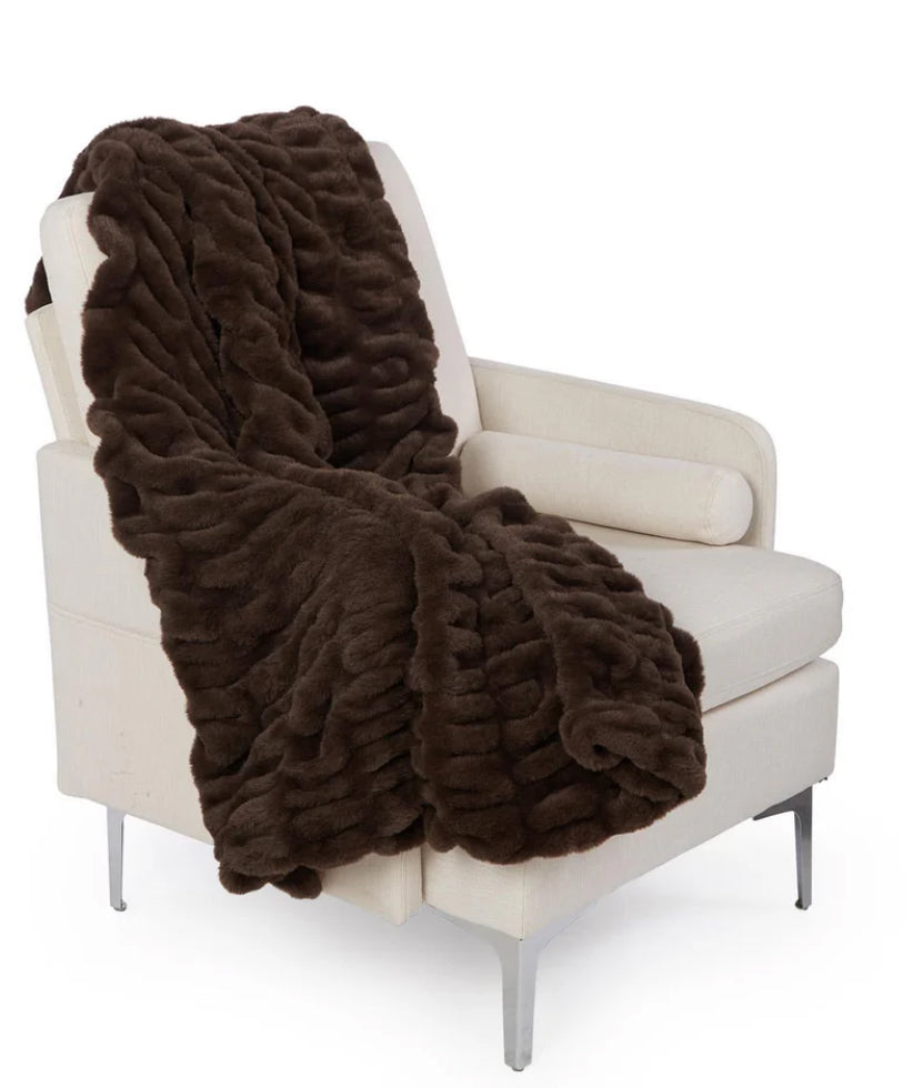 Brown Faux Fur Throw