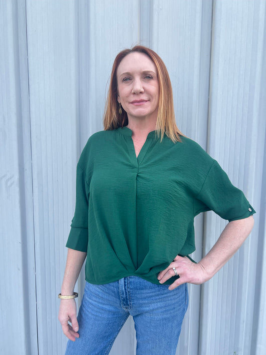 Twisted Pleat Hem Top