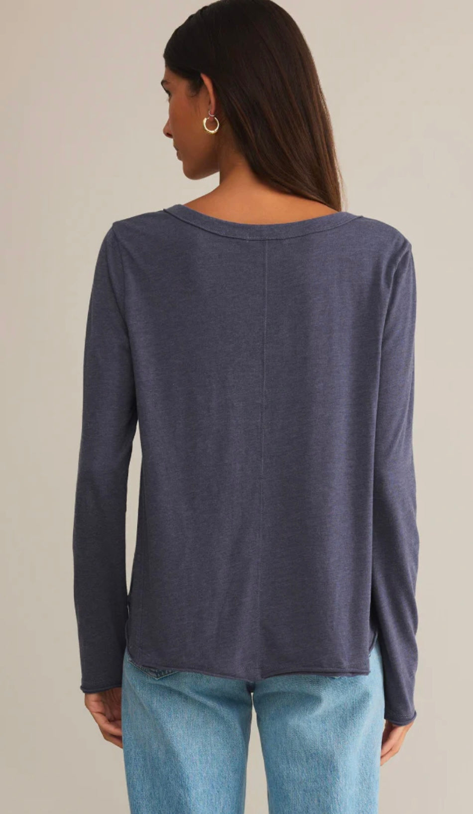 Vail Long Sleeve Tee-Worn Blue