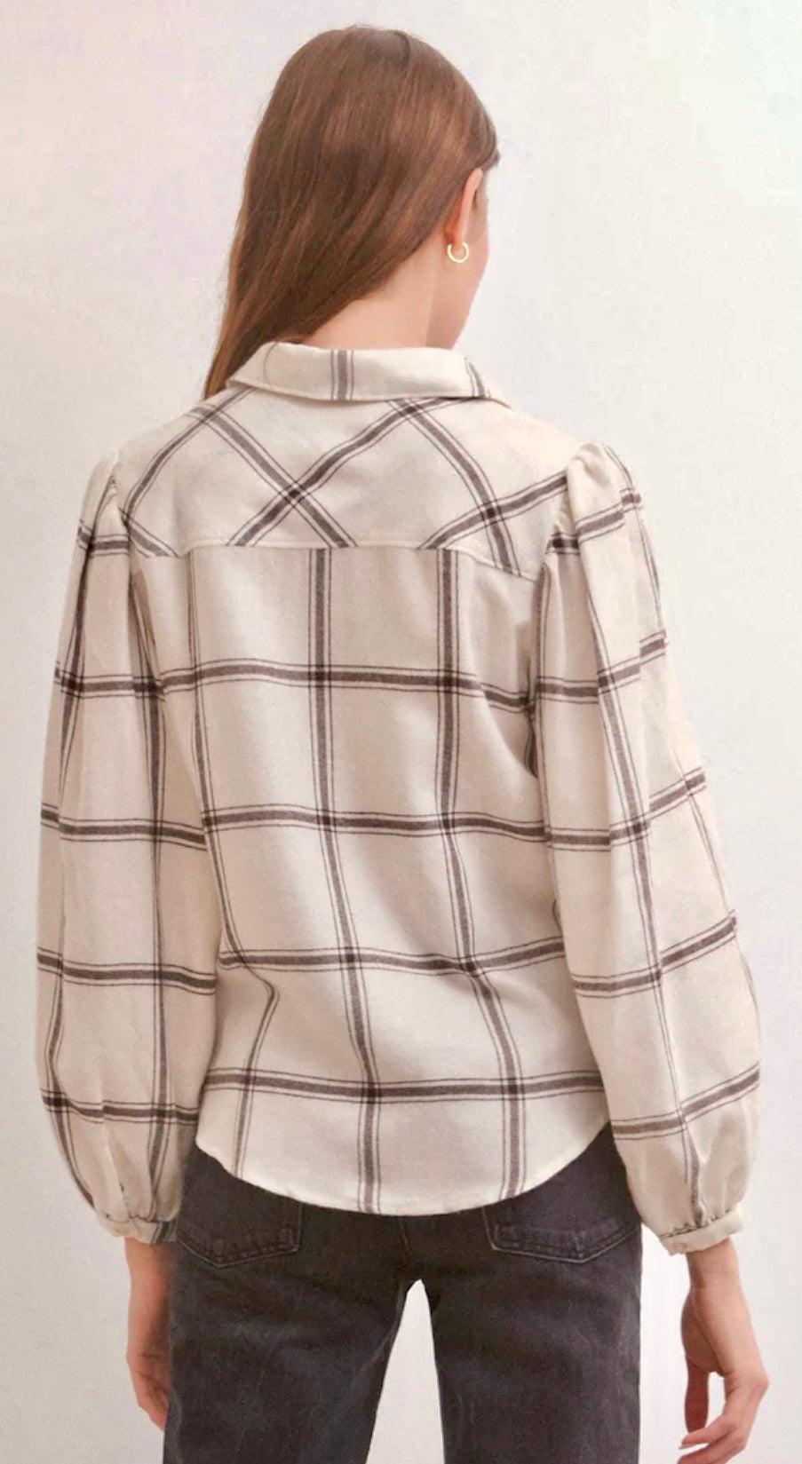 Overland Plaid Blouse - Sandstone