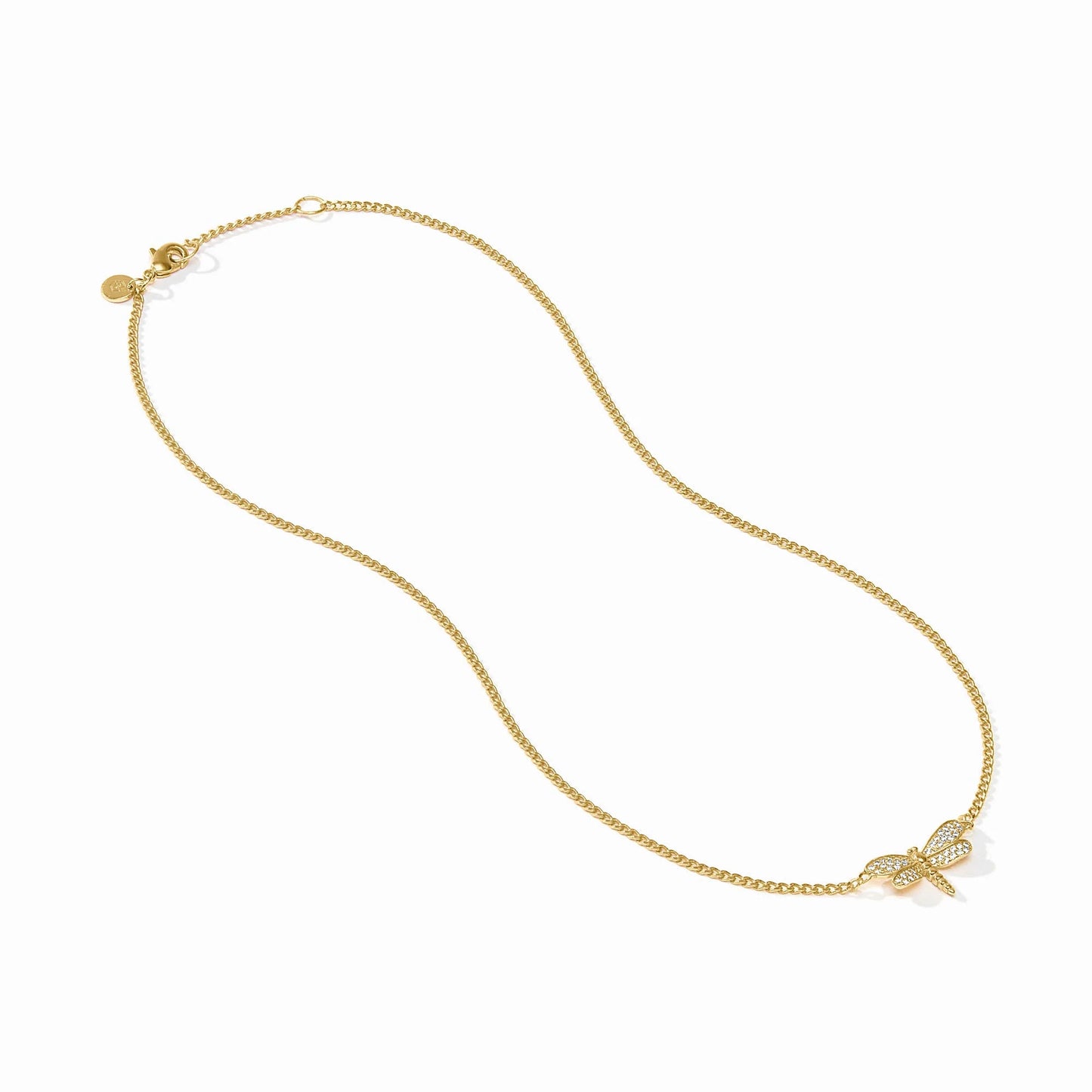 Dragonfly Delicate Necklace-Gold & Pave Clear Cubic Zirconia