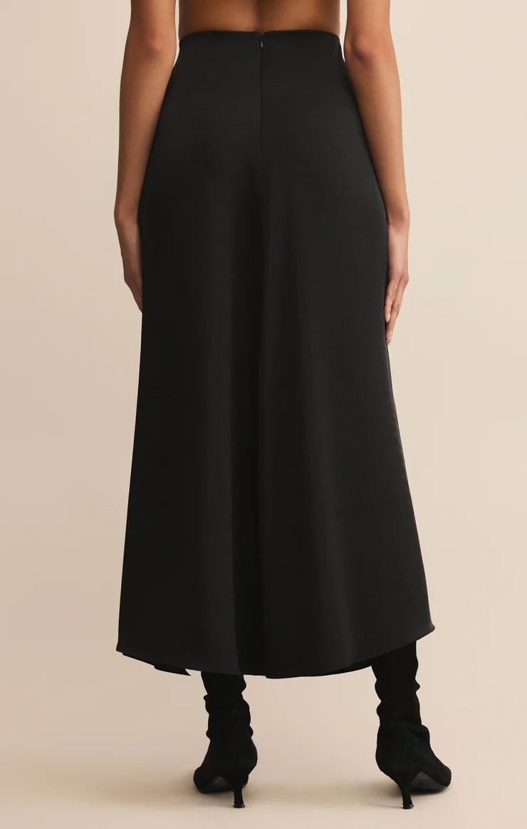 Northpointe Satin Midi Skirt-Black