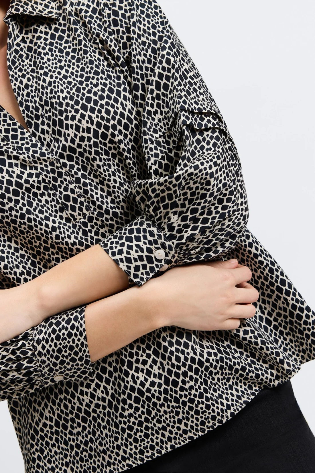 Frankie Popover Top-Snakeskin
