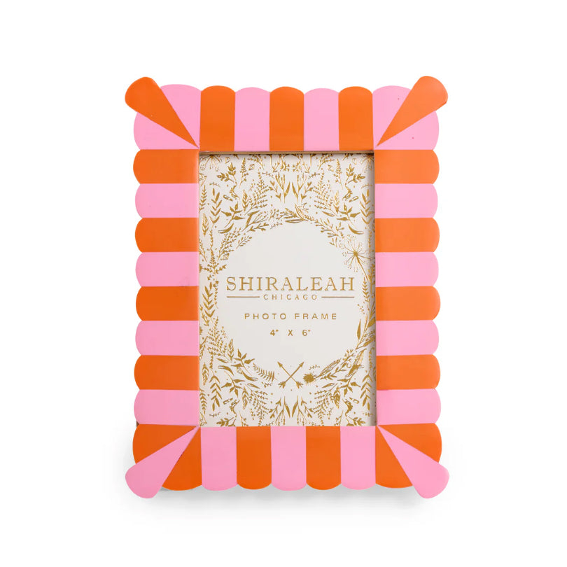 Viva 4" X 6" Scalloped Picture Frame, Orange
