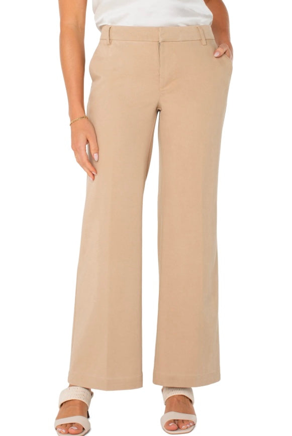 Kelsey Wide Leg Trouser 31”-Sand Dune