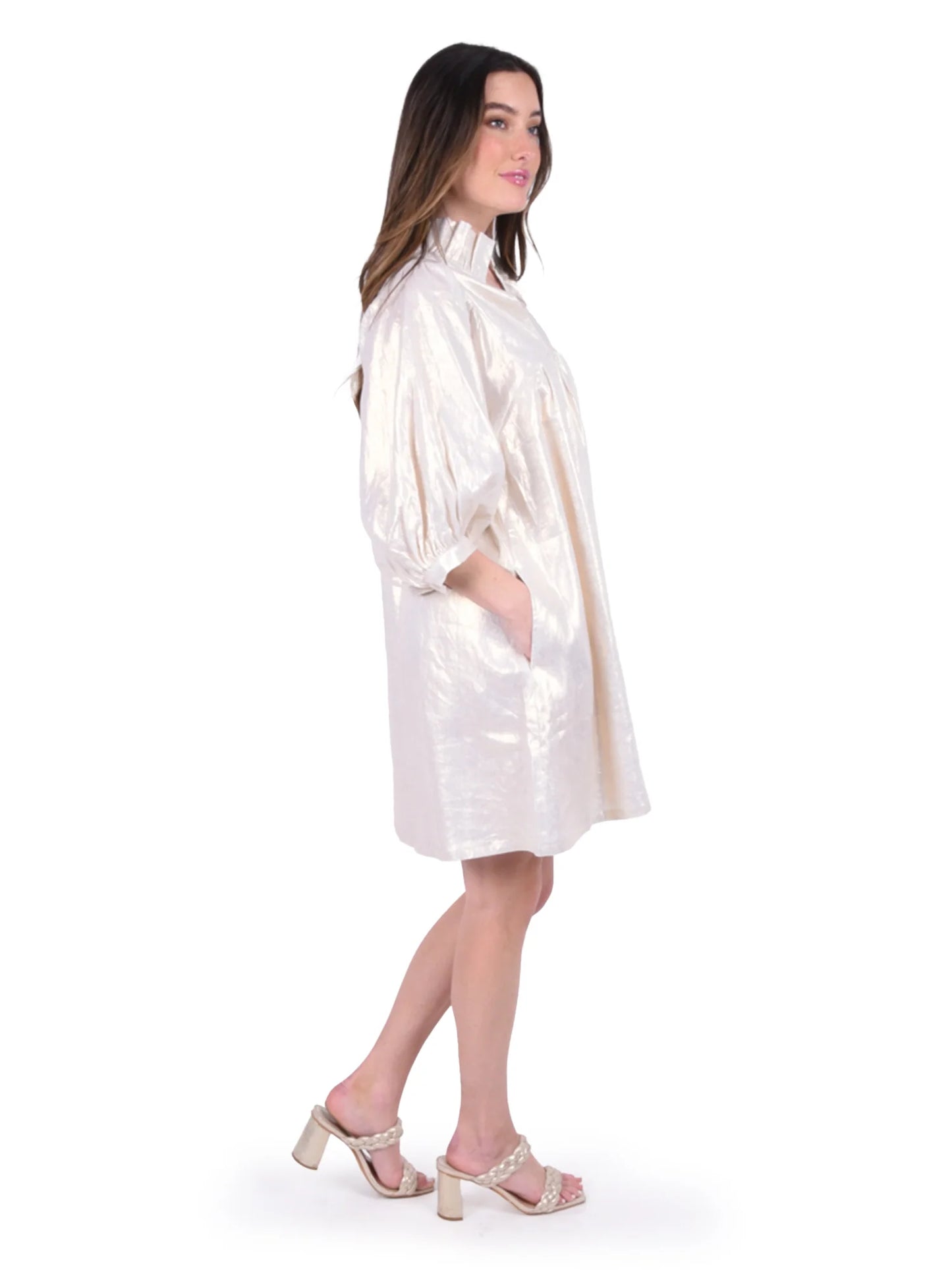 Stella Dress - White Gold