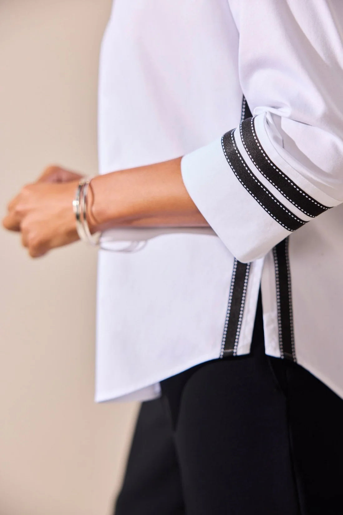 Brooke 3/4 Sleeve Shirt-White