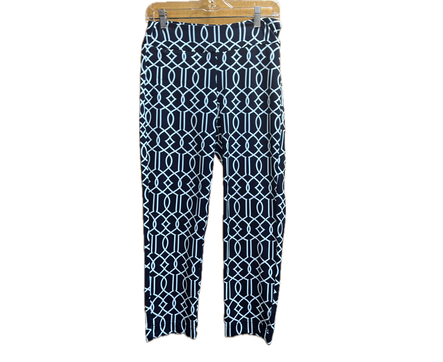 Secret Pocket Capri Pant-Navy/Aqua/White