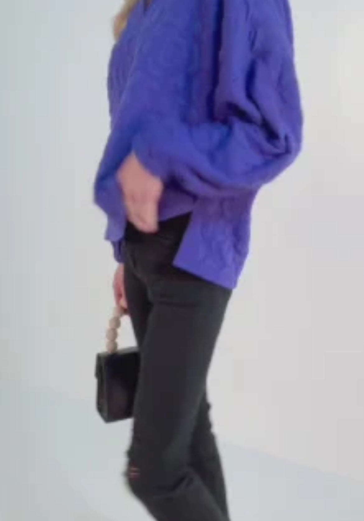 Poppy Pop-Over Top-Royal Blue Cheetah