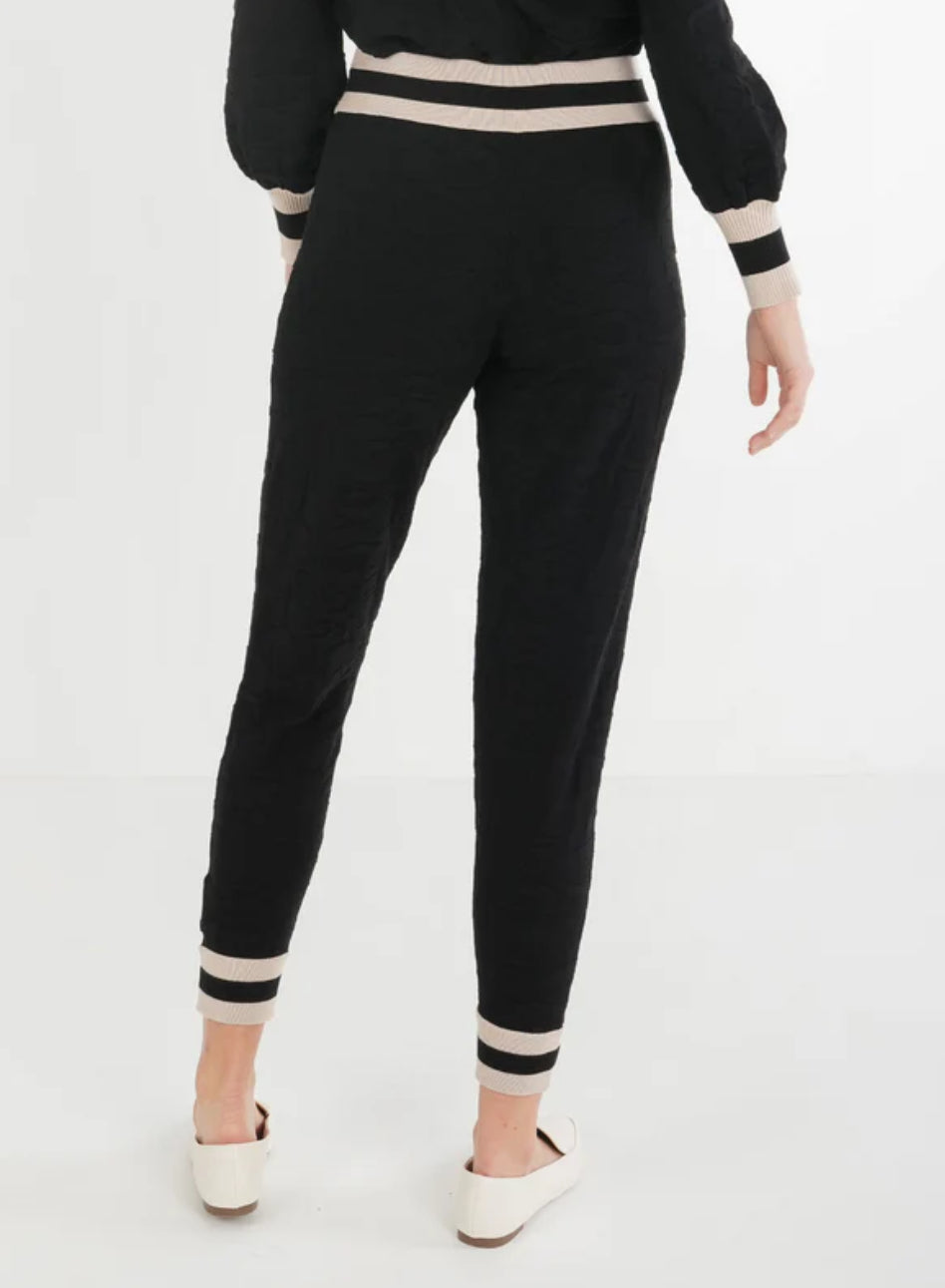 Downtown Jogger-Black Knit Cheetah