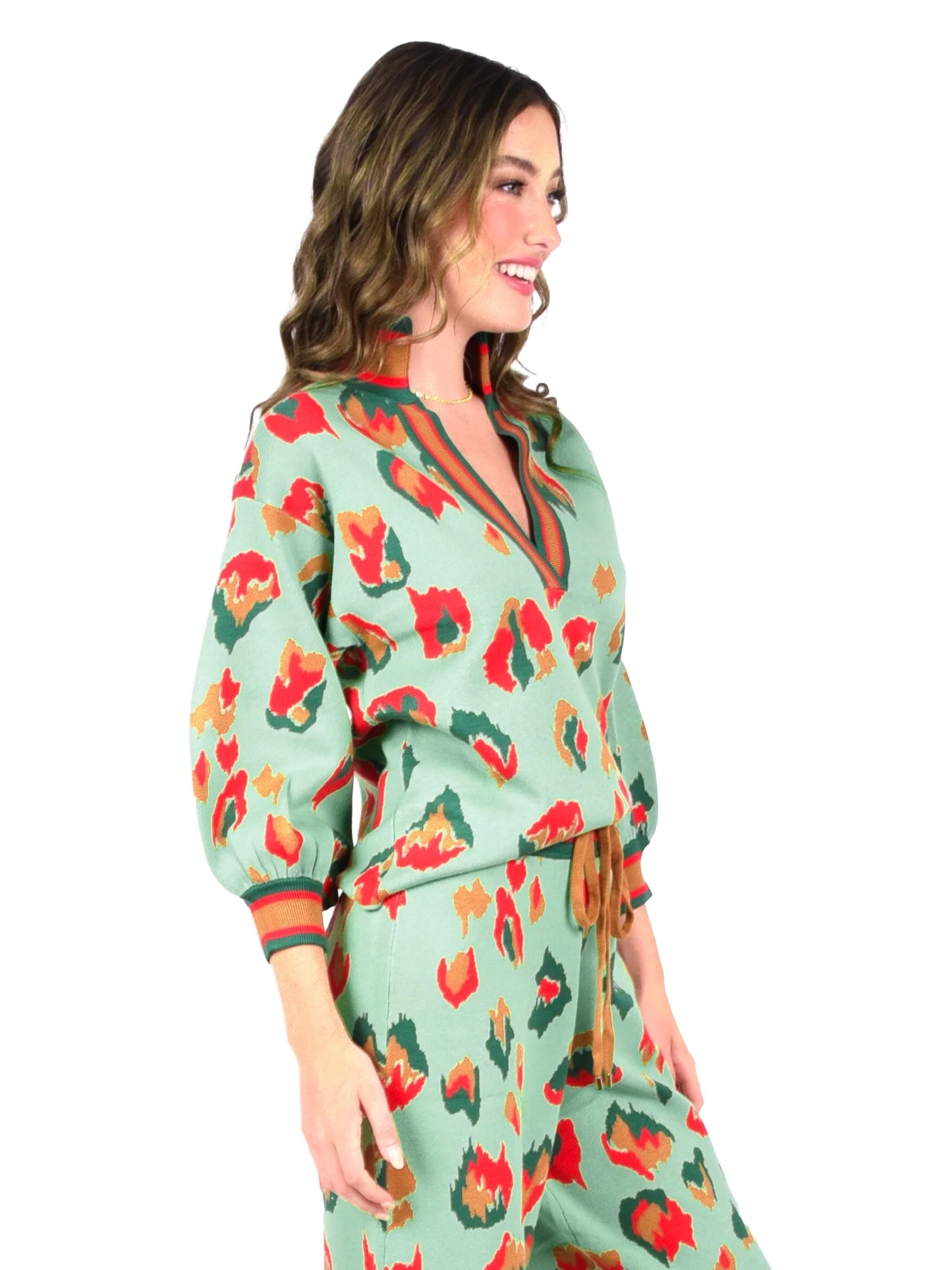 Lolli Sweater - Brushed Ikat Cheetah