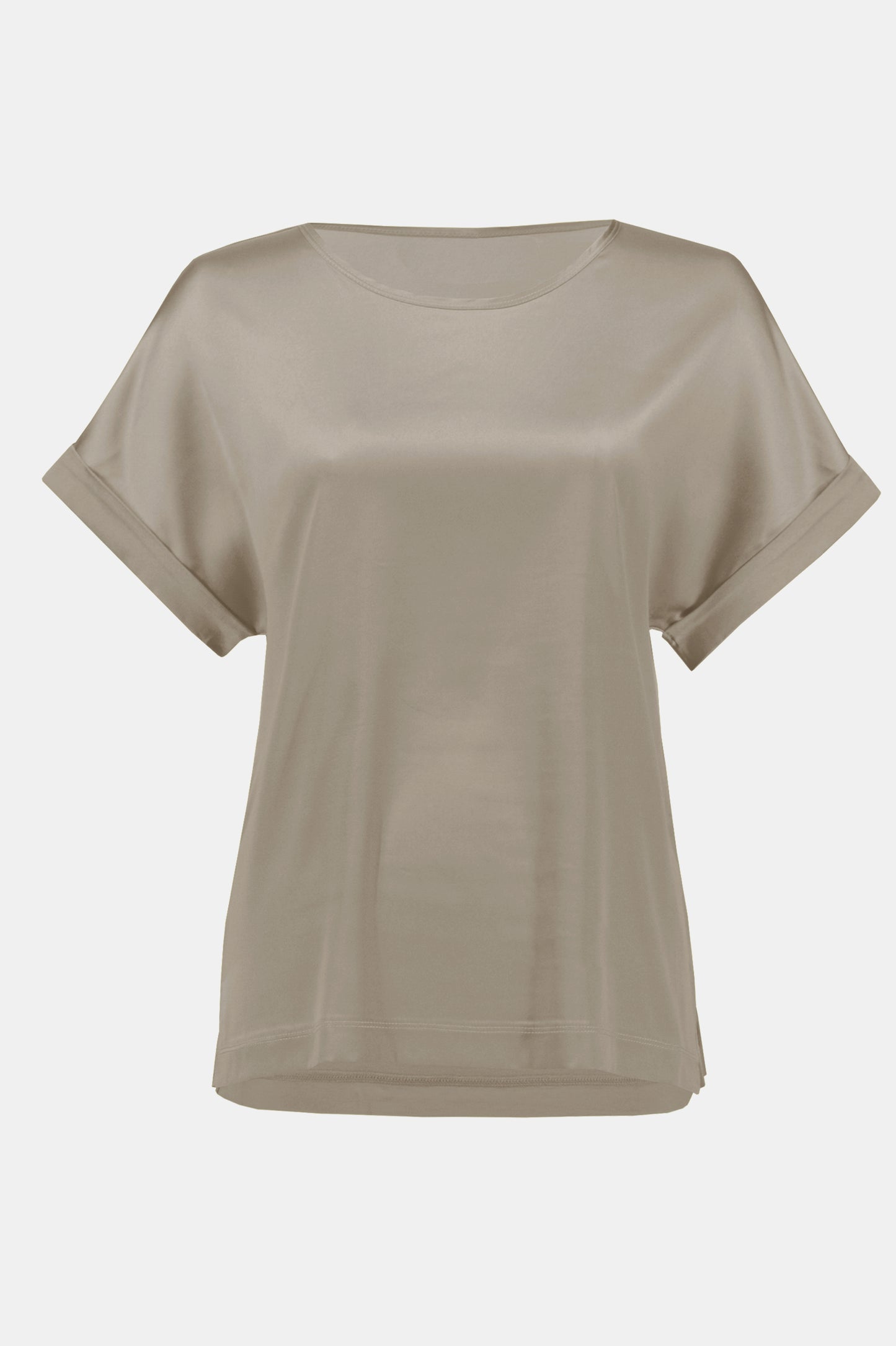 Satin Front Short Sleeve Top