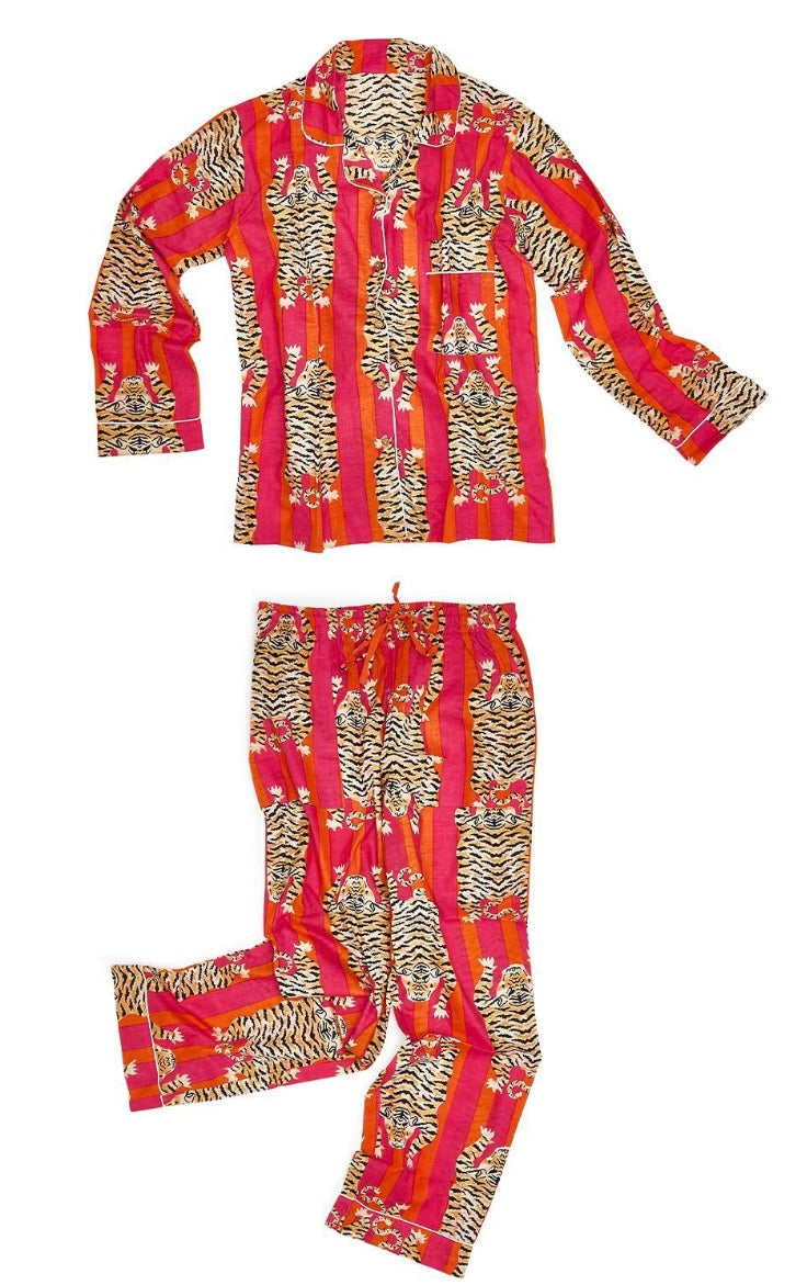 Eye of the Tiger Cotton Printed Pajamas